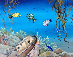 Linda Miller Dianne Van de Carr Shipwreck Acrylic on canvas with glass LOW RES IMG_0594